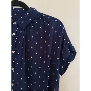 Madewell | Navy Polka Dot Courier Shirt